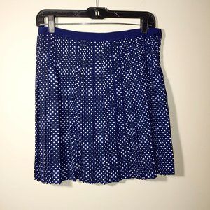 J. Crew  Polka Dot  Pleated Skirt Size 6 Navy Blue